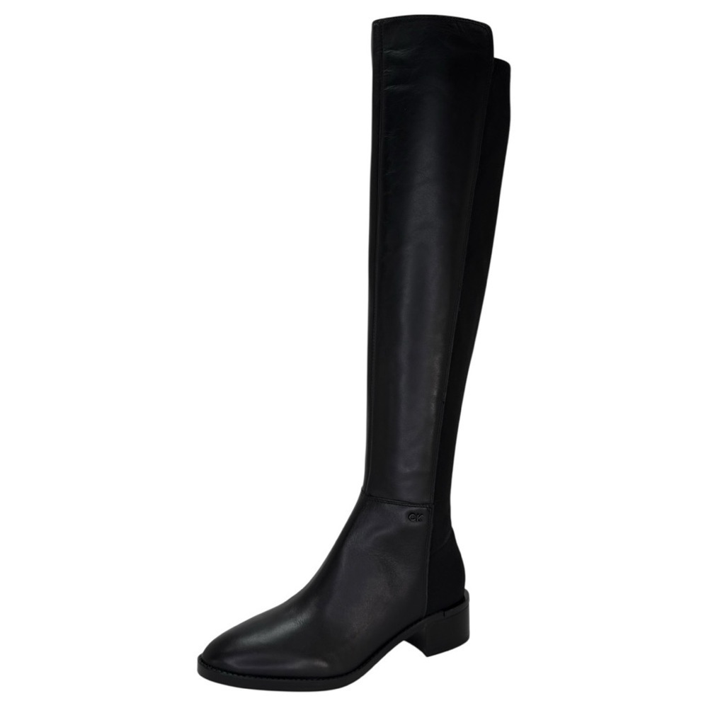 Calvin Klein Deedee Black Leather OTK Womens Boots Size 6.5M - Picture 2 of 11